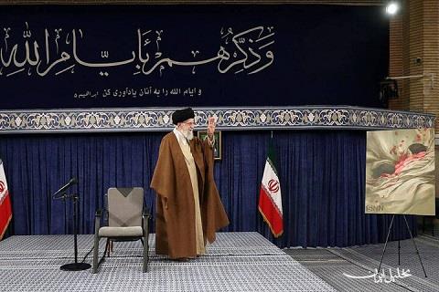  تحلیل ایران -رونمایی نقاشی جدید حسن روح‌الامین از ریحانه شهید در حضور رهبری