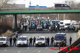  تحلیل ایران -کشاورزان معترض ۷۰ درصد بزرگراه A۶ در پاریس را مسدود کردند
