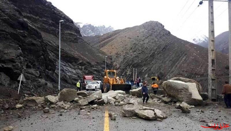  تحلیل ایران -ریزش سنگ در جاده کرج ـ چالوس یک کشته برجای گذاشت