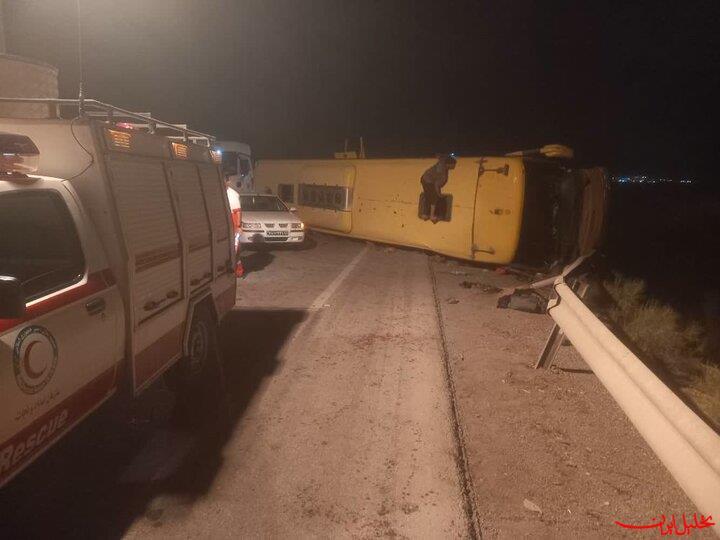  تحلیل ایران -مصدومیت ۴۸ نفر در واژگونی اتوبوس در جاده باغین- جوپار کرمان