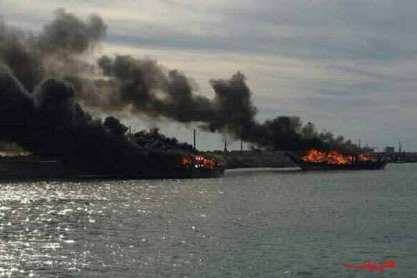  تحلیل ایران -حریق لنج باربری در اسکله بندر چارک